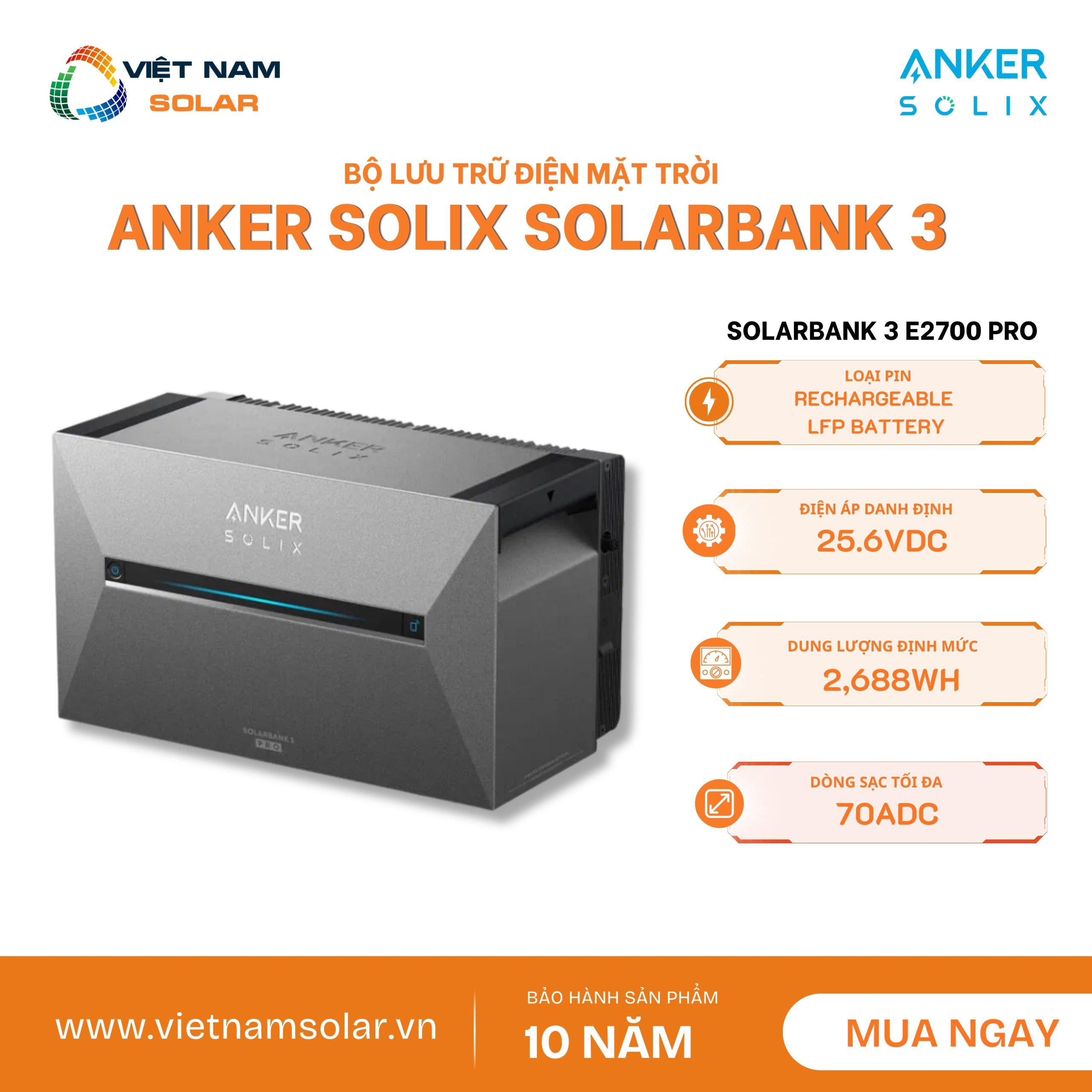 Anker SOLIX Solarbank 3 E2700 Pro