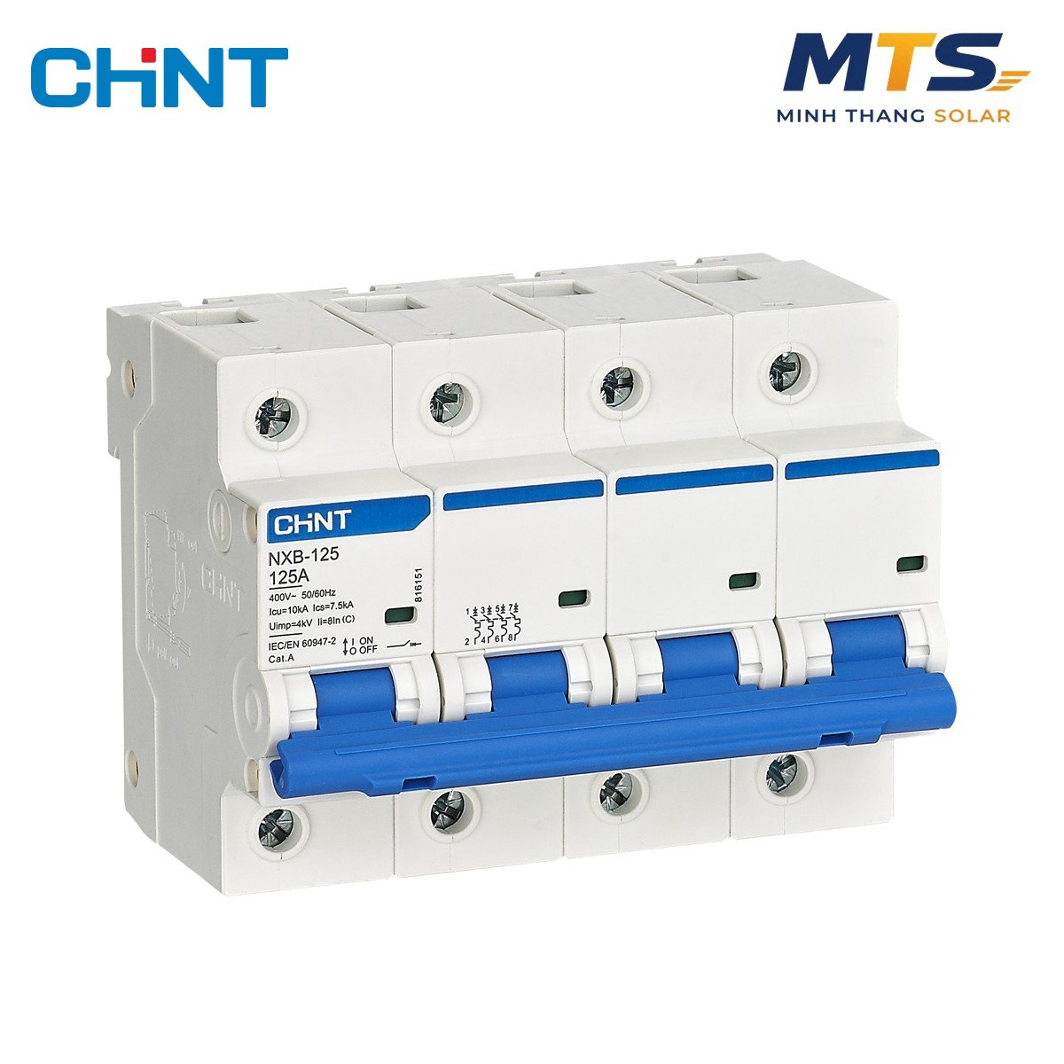 CB Đóng Ngắt AC 3 Pha 4P Chint 100A/125A