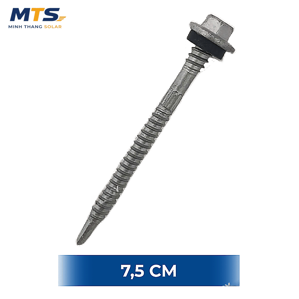 Ốc Bắn Tôn Dài 7,5 cm – Phụ Kiện Lắp Đặt Điện Mặt Trời Chống Rò Rỉ