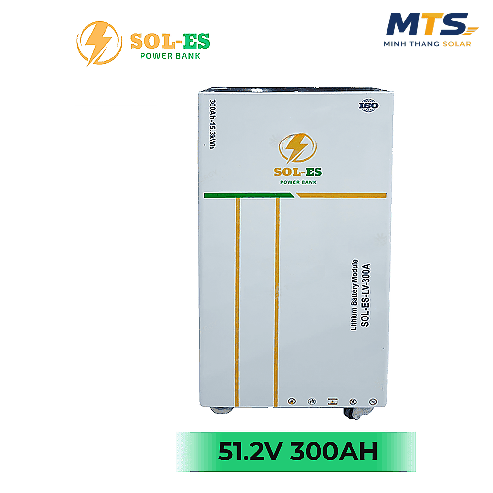 Pin Lưu Trữ Power Bank Battery 15.36Kwh 300AH 51.2V SOL-ES-LV