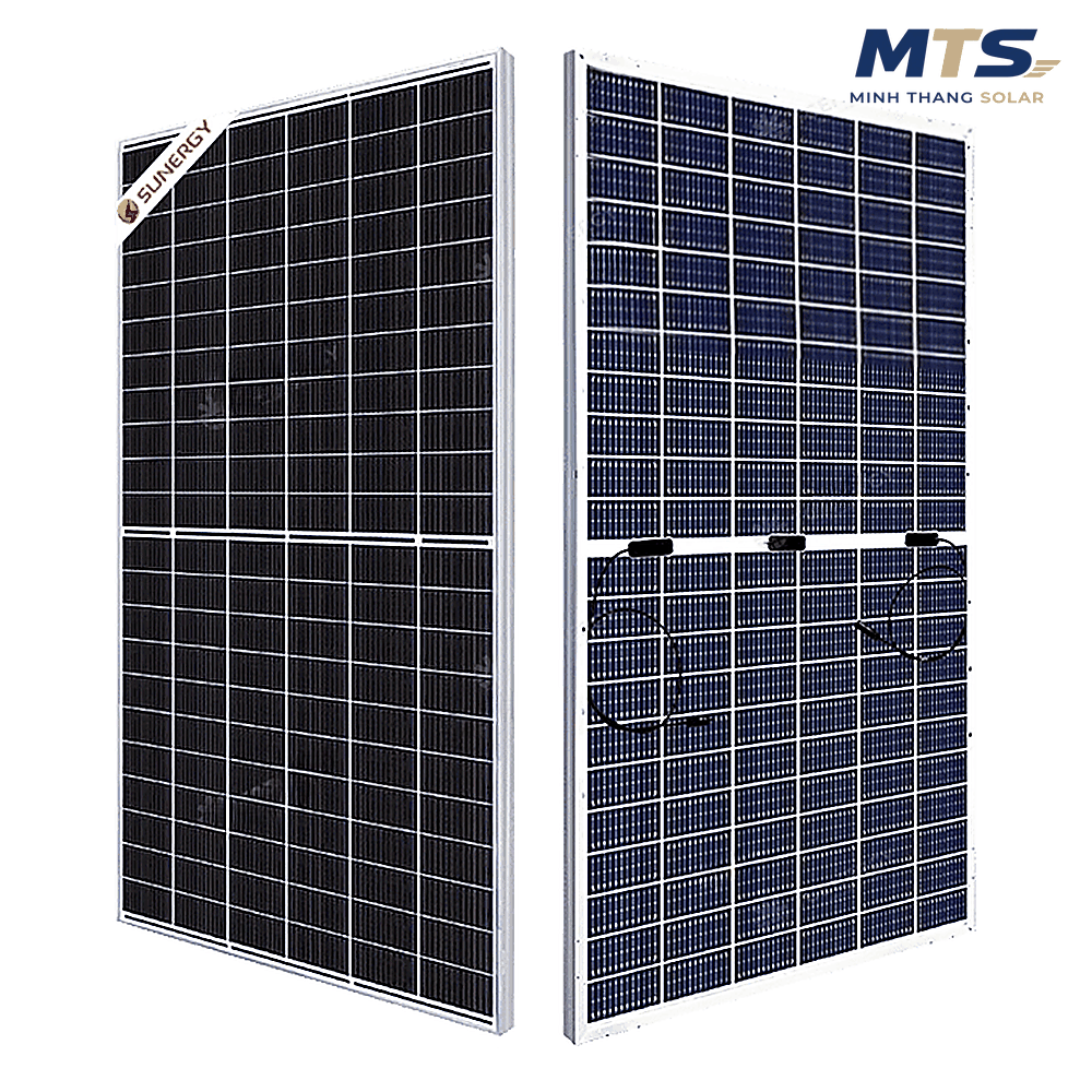 Tấm Pin Năng Lượng Mặt Trời Sunergy Solar 580W 2 Mặt Kính Ntype Topcon