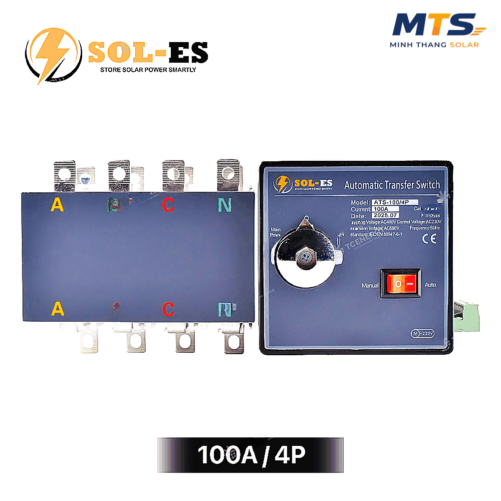 Thiết Bị Đảo Nguồn Tự Động ATS 3 Pha 100A SOL-ES