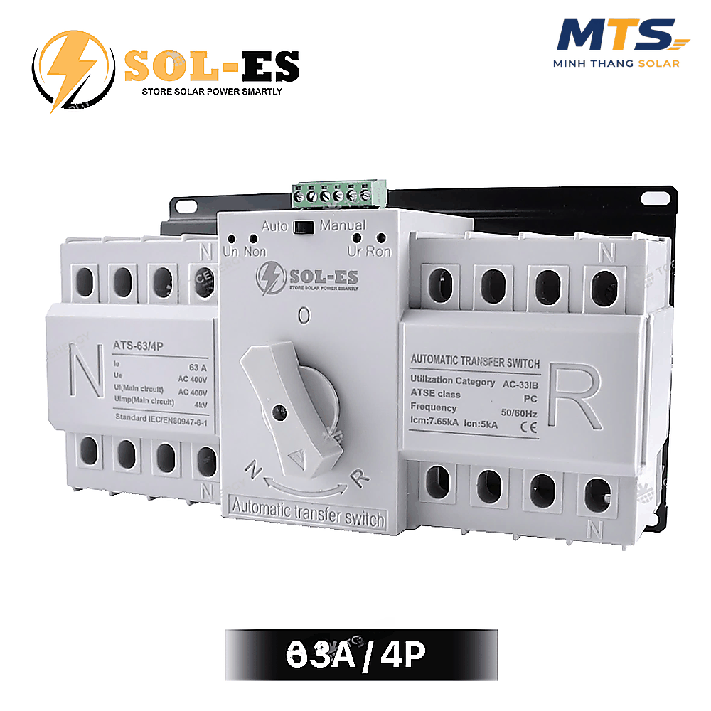 Thiết Bị Đảo Nguồn Tự Động ATS 3 Pha 63A SOL-ES