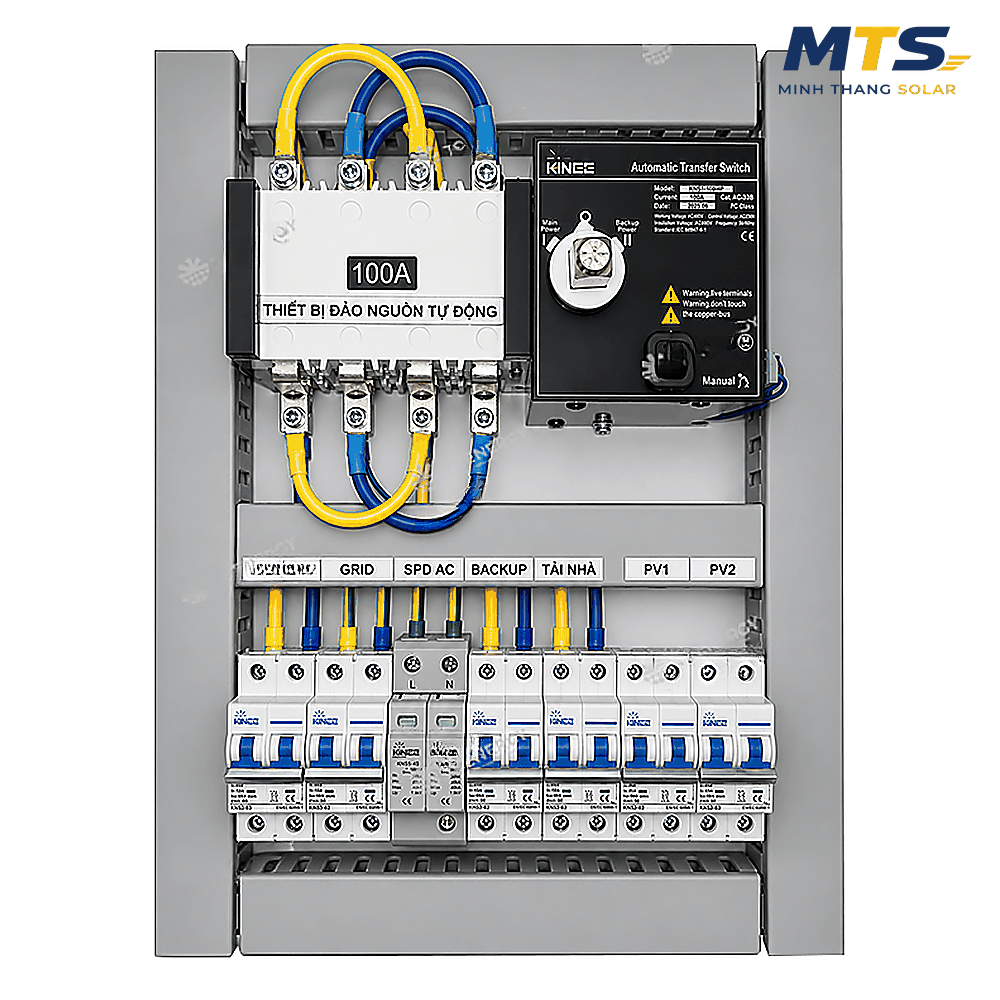 Tủ Điện Hybrid 1 Pha Đấu Nối Sẵn 5-6-7-8-10kW ATS Kinee 100A